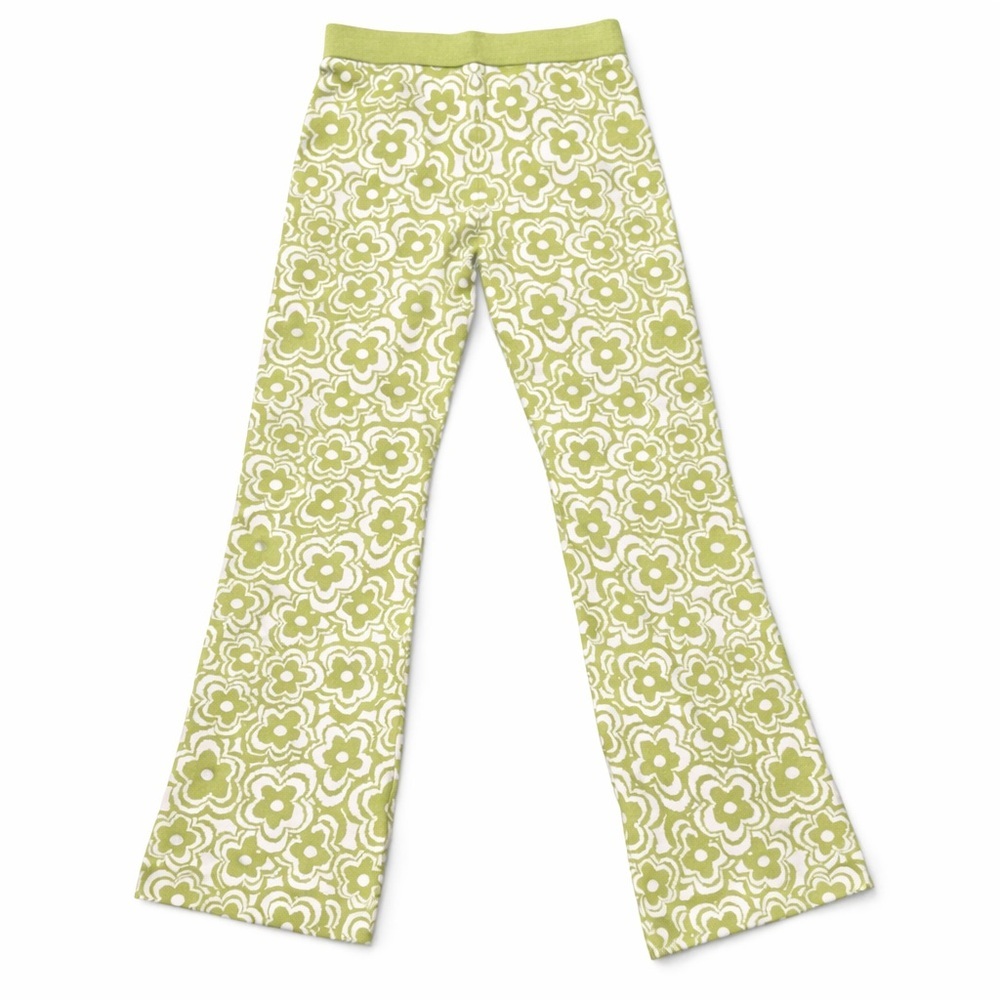 TWIK x Jack.org Floral Knit Flared Pants – Green & White – Size L